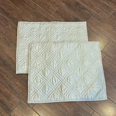 Ralph Lauren Almohada Acolchada Falsa Espuma de Mar Verde Estándar Patrón Diamante Juego De 2 Foto 1 de 2