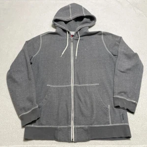 Quiksilver Hoodie Herren klein grau Fleece durchgehender Reißverschluss Langarm Sweatshirt - Bild 1 von 9