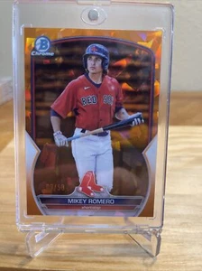 Mikey Romero 2023 Bowman Chrome Prospects Gold Refractor 9/50 #BCP-69 - Imagen 1 de 2