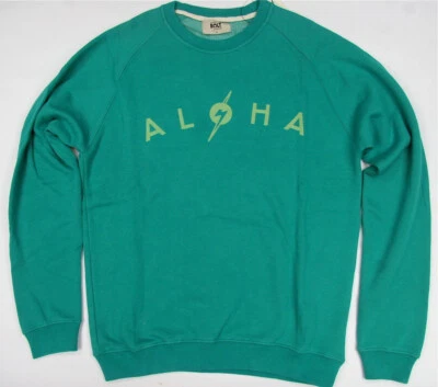 Lightning Bolt Surfing Crew Neck Sweatshirt ALOHA Teal Blue Surf Hawaii Bolt - Изображение 1 из 4