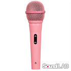 Soundlab Dynamic Vocal DJ Music Karaoke Pink Microphone & 3m XLR to 6.35mm Lead 