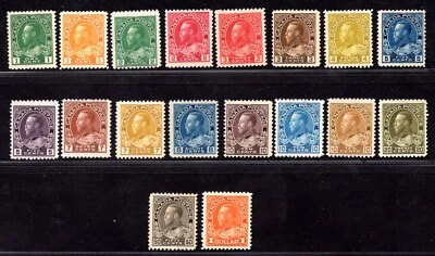 CANADA 1911 KING GEORGE V COMPLETE SET OF 18 (SCOTT #105-122), MINT NEVER HINGED - Image 1 of 2