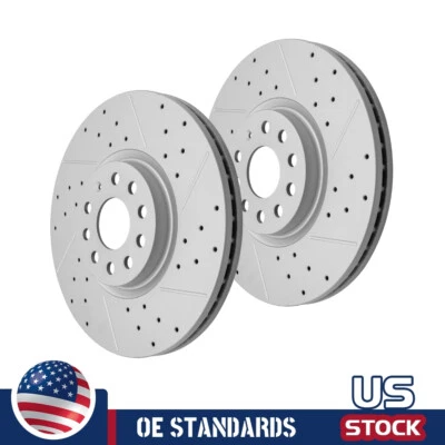 Rotores de freno de disco perforados delanteros para Volkswagen Atlas Cross Sport Teramont Foto 1 de 4