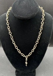 Judith Ripka Sterlingsilber 925 CZ Schlüssel zu meinem Herzen Charm Halskette 1,7 Unzen Goldton - Bild 1 von 9