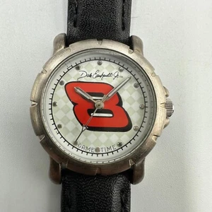Dale Earnhardt Watch Women Silver Tone 26MM Round Leather Band New Battery 8" - Picture 1 of 14