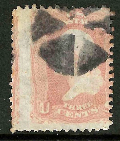 Sc #65 Major Misperf EFO Fancy Cancel 3 Cent Washington 1861 Civil War US 7E34 Cover