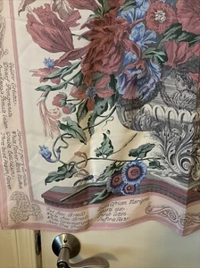 "Bufanda de seda Ginnie Johansen floral azul rosa borde enrollado a mano 34""" - Imagen 1 de 7