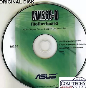 ASUS GENUINE VINTAGE ORIGINAL DISK FOR A7M266-D Motherboard Drivers Disk M238 - Picture 1 of 1