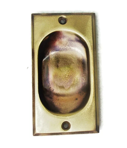 One Antique Vintage Victorian Pocket Door Pull Handle 4" x 2 1/8" Reclaimed Cover