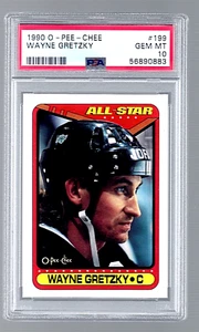 1990 O-PEE-CHEE HOCKEY CARD #199 HOF WAYNE GRETZKY PSA 10 LOS ANGELES KINGS OPC - Picture 1 of 5