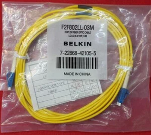 Belkin Duplex Fiber Optic Cable 3M LC LC 8.3/125 - Free S&H - Picture 1 of 1
