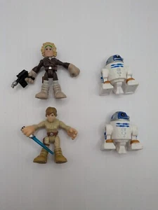 Playskool Hasbro Star Wars Figures Lot Of 4! Luke Skywalker, Han Solo, R2-D2! - Picture 1 of 10