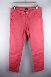 GANT Men Trousers Chino Casual Slim Fit Pink Stretch Cotton size W32 L30 - Picture 1 of 9