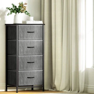 Artiss Chest of 4 Drawers Storage Dresser Tallboy Grey - Picture 1 of 8