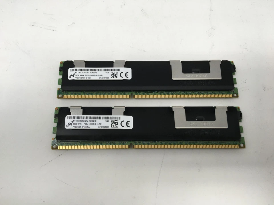 MICRON 64 GB -32GBx2 DDR3 PC3-10600R 4Rx4 MT72KSZS4G72PZ-1G4E2HE (SERVER RAM) - Image 1 of 4