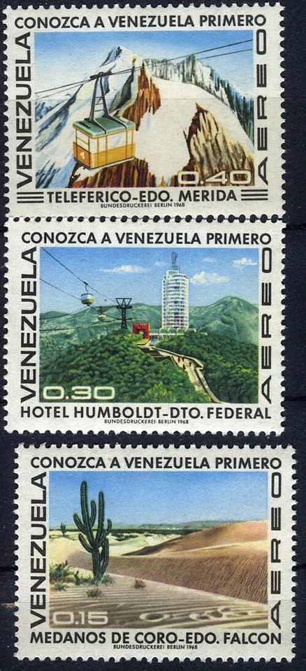 Venezuela 1969 Publicidad Turística MNH (SC# C1006-C1008) Foto 1 de 1