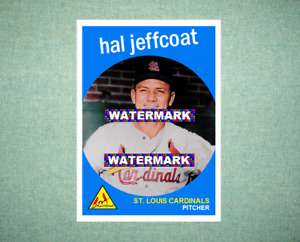Hal Jeffcoat St Louis Cardinals 1959 Style Custom Baseball Art Card