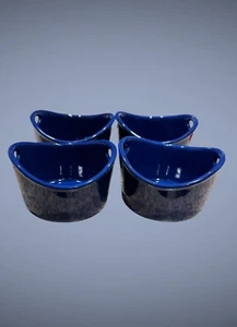 Rachael Ray Cobalt Blue 10 oz. Oval Ramekins Baking Dish Handles GA014 Set 4 - Picture 1 of 4