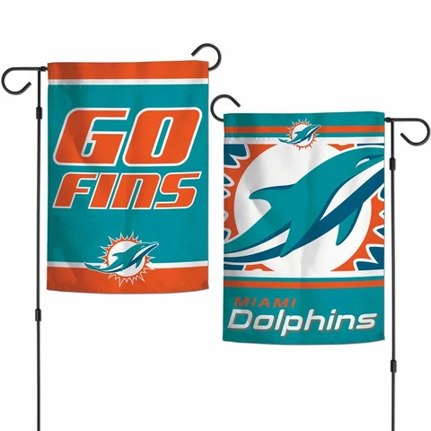MIAMI DOLPHINS GO FINS 12"X18" 2 SIDED GARDEN FLAG NEW WINCRAFT 🐬 Cover