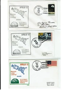 Apollo 12 Space 24.11.1969 Secondary Recovery Vessel: USS HAWKINS 5 Covers!! - Bild 1 von 2