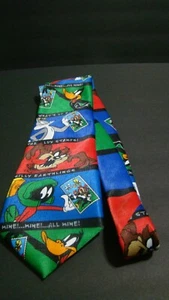LOONEY TOONS NECK TIE TAZ, DAFFY, BUGS BUNNY, & MARVIN THE MARTIAN - Picture 1 of 3