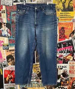 Vintage 90s Levi's 550 Relaxed Fit Straight Faded Denim Jeans 38x29 Mens Pants - Picture 1 of 13