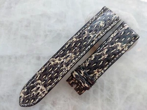 20mm/18mm Python Print Leather Watch Strap Band - Black White - Picture 1 of 1