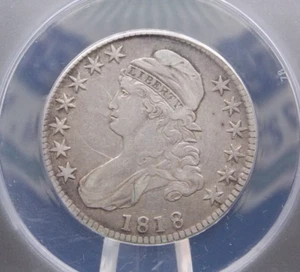 1818 Capped BUST Silver Half Dollar 50c ANACS VF30 Details #212 Very Fine ECC&C - Picture 1 of 5