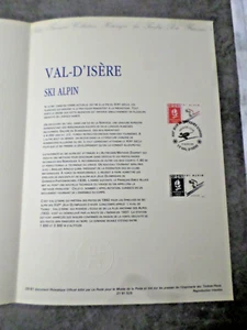 FRANCE 1991 DOCUMENT OFFICIEL FDC timbre SKI ALPIN JEUX OLYMPIQUES 1° JOUR - Photo 1/1