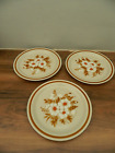 3 Mountain Wood Collection Stoneware Dried Flowers Dinner Plates  Retro 80s (B)