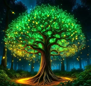 5D Diamond Painting - Feen-Lichter-Baum 40 x 40 cm #139 - Bild 1 von 1