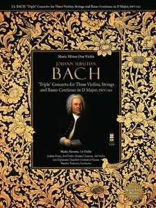 Bach Triple Concerto for Three Violins C Major Sheet Music Minus One Book CD - Picture 1 of 1