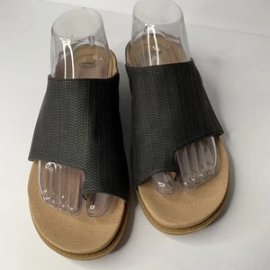 Dr. Scholls Kate Black Toe Loop Sandals Slides Women's Size 9M Flats - Picture 1 of 19