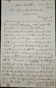 1859 Lettera abolizionista Elihu Burritt, Cancelliere Walworth Compensation Society - Foto 1 di 2