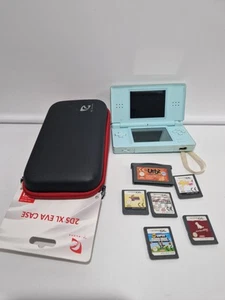 Nintendo DS Lite Konsole Türkis Hellblau Handheld + Spiele - Gebrauchsspuren - Bild 1 von 5