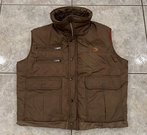 Vtg 80s 90s Mens L Adventure Gear Brown California Goose Down Puffer Vest - Picture 1 of 11