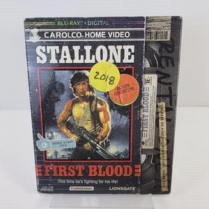 First Blood (Blu-ray, 2018) with Retro VHS Slipcover - FACTORY SEALED - Picture 1 of 8