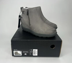 Sorel Evie II wasserdichte Damenstiefel mit Reißverschluss Steinbruchgrau – Größe 6,5 - Bild 1 von 11