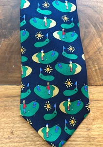 Men’s Silk Neck Tie By Save The Children Collection Golfer Dad by Eric Age 9 - Picture 1 of 6