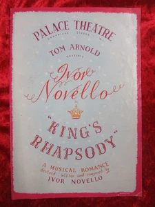 IVOR NOVELLO IN KING'S RHAPSODY PROGRAMME - PALACE THEATRE 1949 - Paperback - Picture 1 of 1
