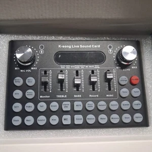K-Song Live Sound Card Effect Board Wired Condenser Microphone F007 - Picture 1 of 4