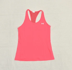 Under Armour Women Tank Top Crew Neck Size S Heatgear Pink Fitted Solid Gym - Picture 1 of 8