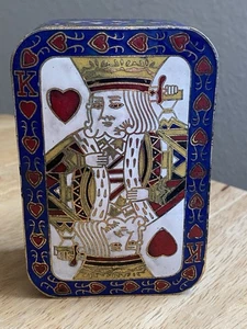 Vintage Cloisonné Rectangle Box With King Of Hearts Motif - Picture 1 of 9