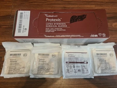 92 pares de luvas cirúrgicas Cardinal Health Protexis látex hidrogel tamanho 6.5 - Imagem 1 de 3