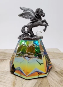 Vintage seltene Spoontigues Zinn Pegasus Figur irisierend Swarovski Kristall ST33 - Bild 1 von 14