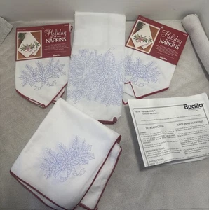 Bucilla 6459 Doves & Holly 8 Napkins &1 Table Runner!  Read - Picture 1 of 5