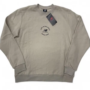 New Balance ASOS LIB Sweatshirt Mens Small Crewneck Pullover Beige NWT - Picture 1 of 12