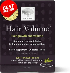 Hair Volume Tablets Hair Growth Supplement Biotin 30 Count - Picture 1 of 12