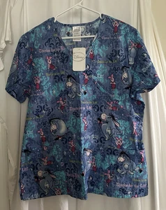 Eeyore & Piglet Scrub Top Size L Disney NWT - Picture 1 of 3