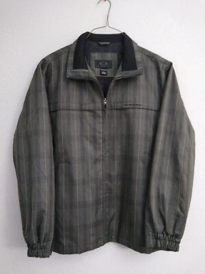 Oakley Men's Size Large Coat Brown With Plaid And Black And Yellow Trim - Image 1 of 4